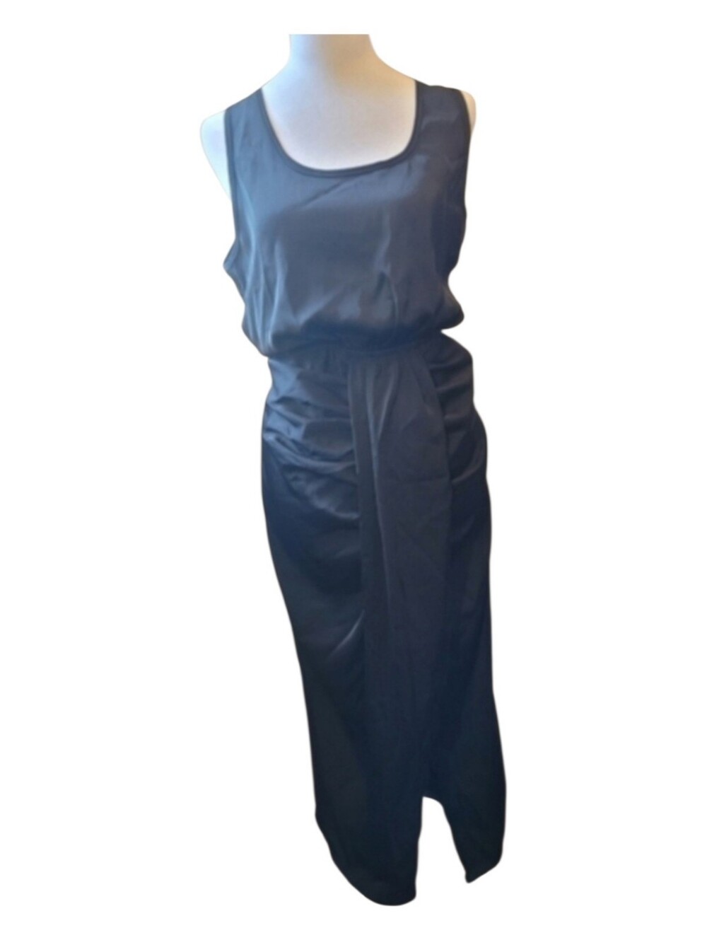 BNWT Pretty Garden Black Draped Satin Dress